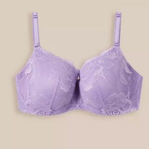 NEW TORRID Balconette Lightly Lined Bra in lavender Lace 42D